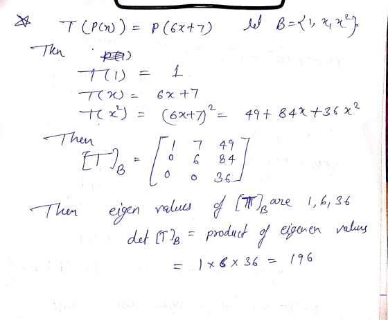 T (P(0.)=P(6x+7) let B={1, 2, na} Then 소 *) ri TW) = tex) = Then 6x +7 2 2 (6x+7) = 49+. 848x360 7 ET 0 6 49 84 36. B 0 0 The