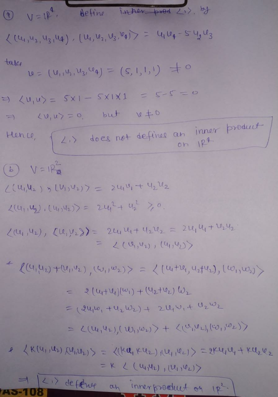 ② v=1R define inher pred os. by < (46, 42, 43, 44), (44, 42, 43, 9) = 41-54g lz take e=(4, 4, 43, 4) =(5,1,1,1) to 5X11 = {u,