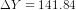 \Delta Y = 141.84