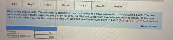 Reg 1 Reg 2 Reg 3 Reg 4 Reg 5 Reg 6A Req 6B Refer to the original data. The company is discussing the consuction of a new, au
