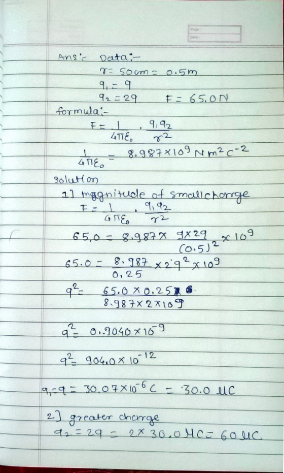 92-29 formla E-92 8.983 X 109 N m2 C-2 Solution 9 0,5) 0, 25 8、987×2x109 0,9010 X103 2 geater charge