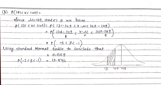 14s, andse we have. P134- 149X-140-149 Using stndayd Norma.table to conclude that 13:53/%