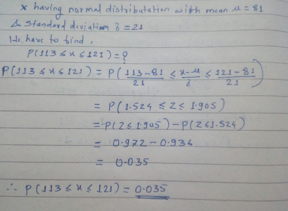 x having normal dishibutaHan as 1 th mean쓰=81 Standard devistan 32 lle have to ind 2. I 0-972-0.93