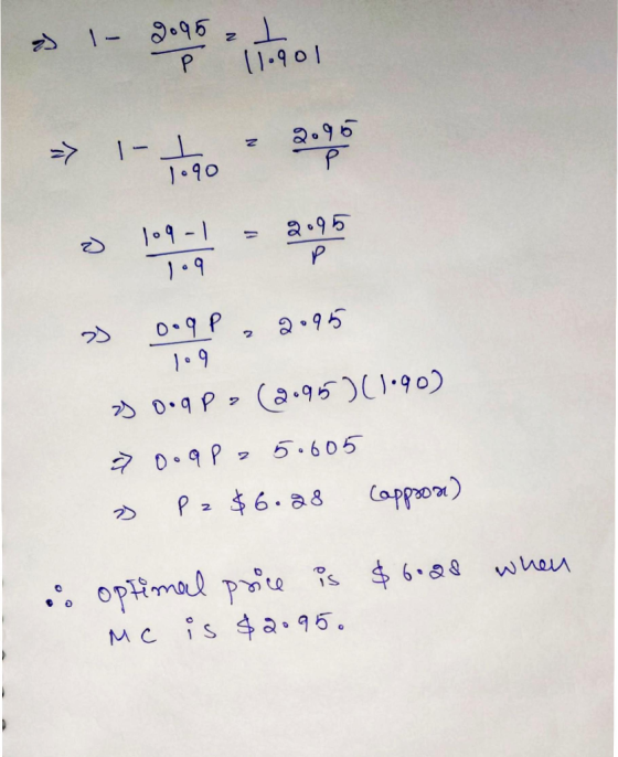 & I-Dogs 2 > -tao gol apo 1090 0.qp a 2.95 1.9 33 0.9 p > (2095)(1.90) 70.qp 25.605 2 Pz $6.28 (approx) i optimal price is $6