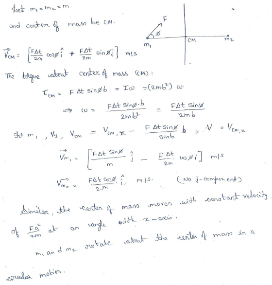 and centert mom be cH 8 CM m2 FAt CMニ 2rm The ve CM 2rn 2.m b CM 4 Siin b imilen the Carde rmom in a an d mo motion