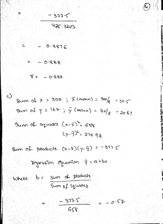 -377-5 4283203 - 0.8876 obeys to Rigy corresponunsy = -0.888 im 8 -0.888 Sum of x = 300 ; cmean) - 300% = 37.5 Sum of y = 167