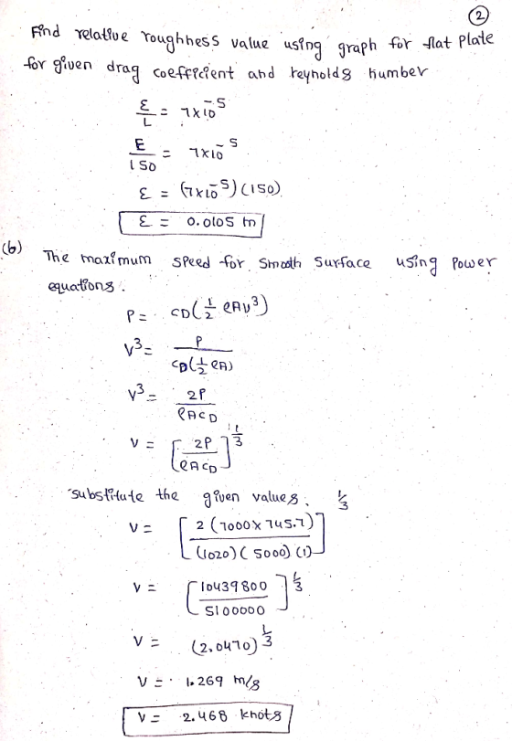 ... Find relative roughness value using graph for flat po for given drag coefficient and reynolds number &= nxios - Txios E =