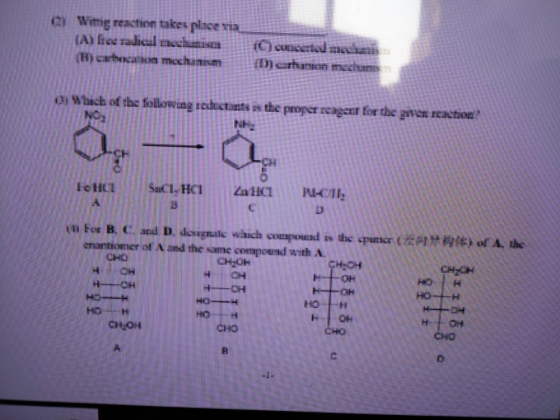 a Wittig reaction takes place via (A) Los Tadical much ist (B) chain muchanim wale mala ethnion mechants ai Which of the foll