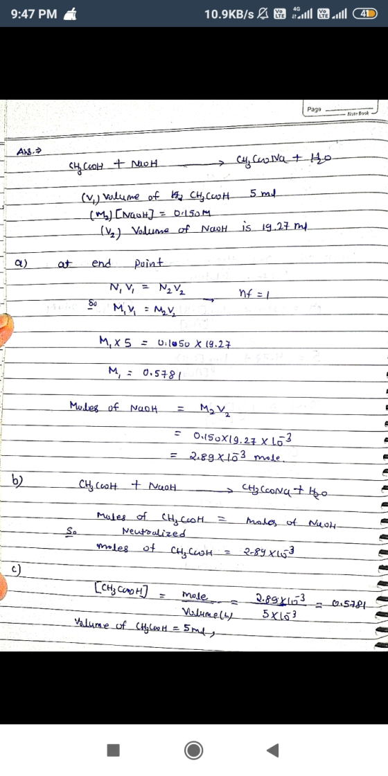 9:47 PM 10.9KB/s & Jul 140 Page Tote Book ANS, Cty Cool + NAOH → CH Collat he 5 ml (v.) Volume of 4 CH₂ CH (m) [Nauh] = 0.150