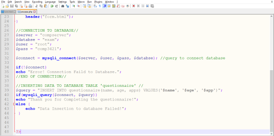X Eile Edit Search View Encoding Language Settings Tools Macro Run Plugins Window ? LE E ODDEN A } form.html x process.php X