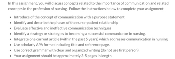 In this assignment, you will discuss concepts related to the importance of communication and related concepts in the professi