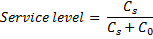 Service level = c c .