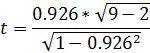 t = 0.926* 19-2 V1-0.9262