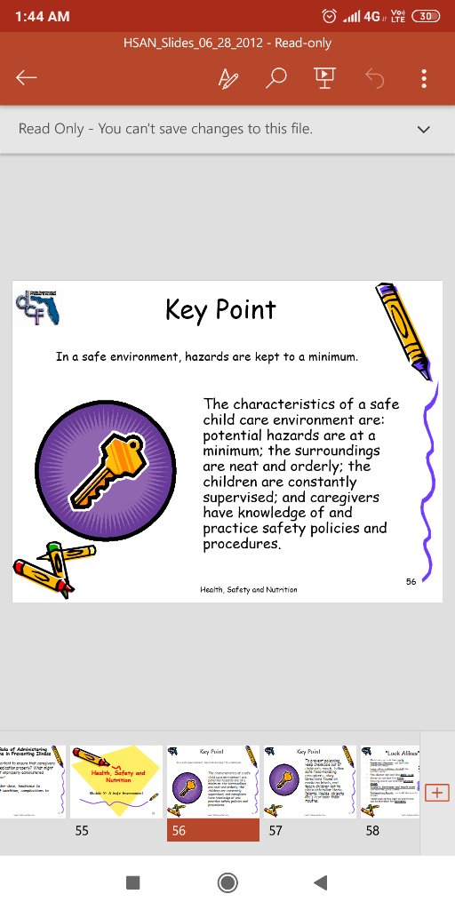 1:44 AM HSAN_Slides_06_28_2012 - Read-only Read Only - You cant save changes to this file Key Point In a safe environment, h