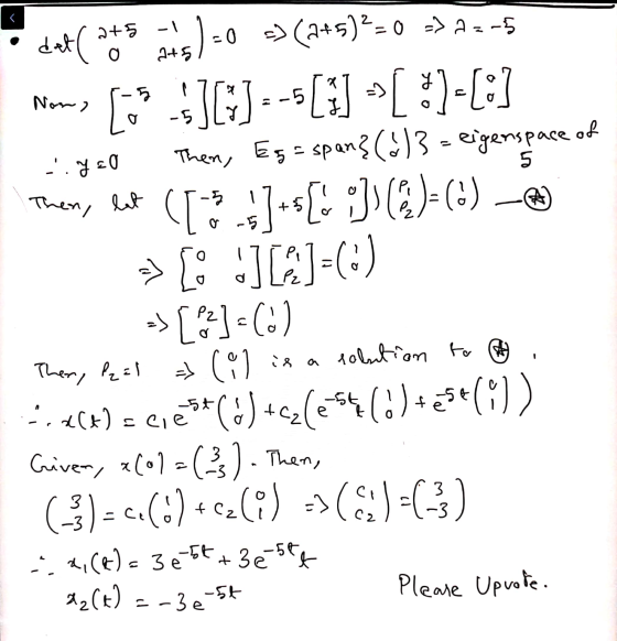 dat(ats ats) -0 =>(745)2=0 ) -5 Nows [o ]6) --=[:] - [ ]-[:] 1 .GEO Them, Eg=span? (6)3 = eigenspace of Then, lut (T5 47+s[:]
