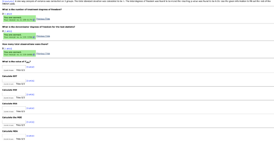 latalp A one way analysis of variance was conducted on groups. The total standard devation was calculated to be 1. The total