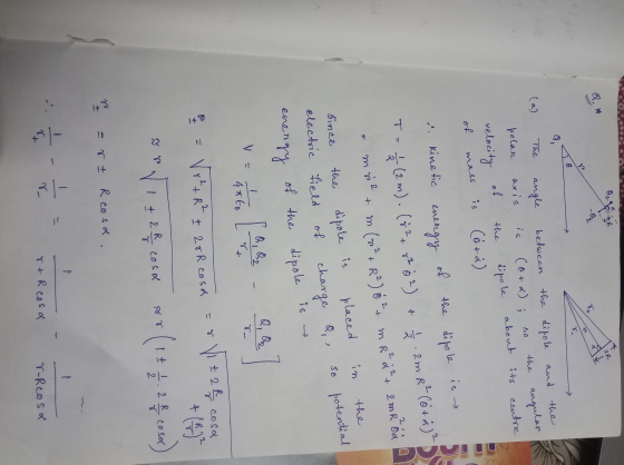 2R V Y r the (a) The angle axis the angular bo i polan its centre between the dipole and is (0+2) dipole about (6+2) of the v