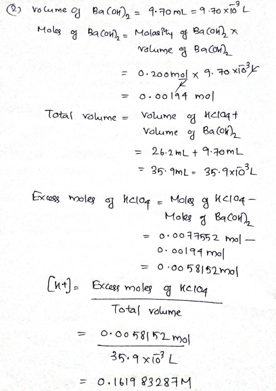22 volume of Bacon), = 9.70 ML = 9.70 x16 L Moles of Bacon? = Molarity of Bacon2x rolume of Bacon 0.200 mol x 9.70 xIBK = 0.0