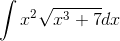 \int x^2\sqrt{x^3+7}dx