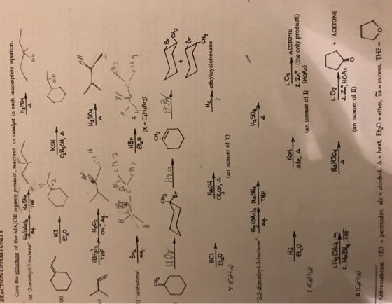 REACTION UPPURIUNITI Give the structure of the MAJOR organic product, reactant, or catalyst in each incomplete equation. (a)-