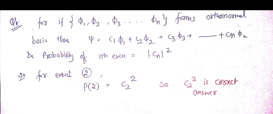 Of foo if X P-02-02-.. Any fooms otthonomal basis then 4 = 40, +262 + (3 437 - tonda & Probability of nth even = Ini? so for