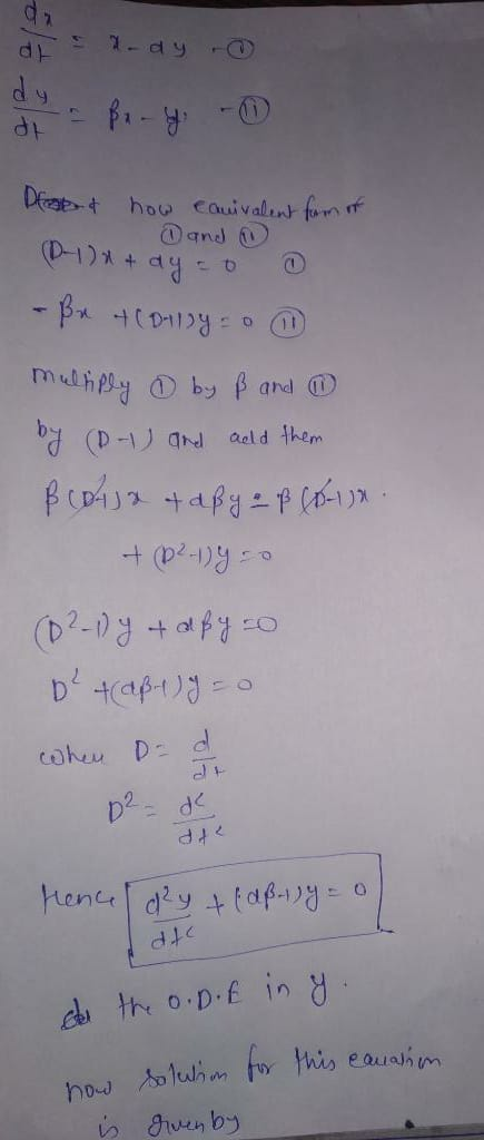 1-dy dt dy - Berg di Drop & how canivalent from of and 0 ( (0-1) x + ay - Br + (0-112y = 0 ald them multiply by ß and ① by (0