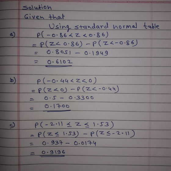 Solution Given-that Using srandard normal table 0.80.51-o. 1943 0.6102 о-g196