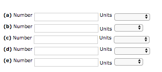 Units Units (a) Number (b) Number (c) Number (d) Number (e) Number Units Units Units