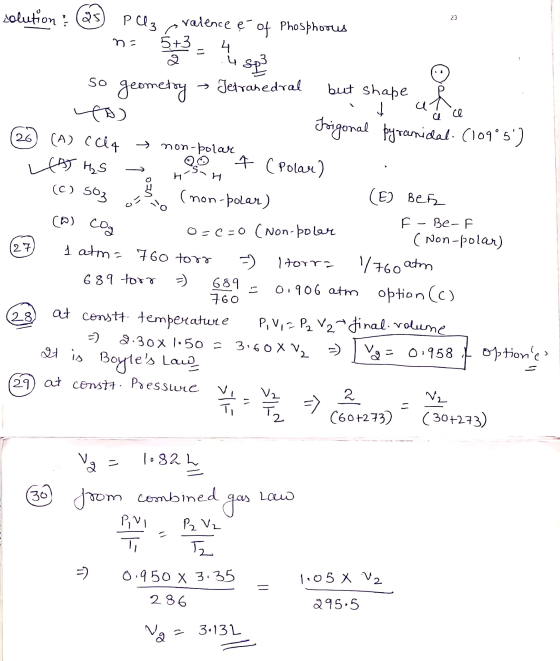 solution & (25) PUz valence é of Phosphorus no 513 - 4 Usp so geometry > Jetrahedral but shape t uſe fo) 1 Ioigonal pyramida