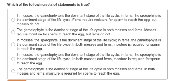 Which of the following sets of statements is true?