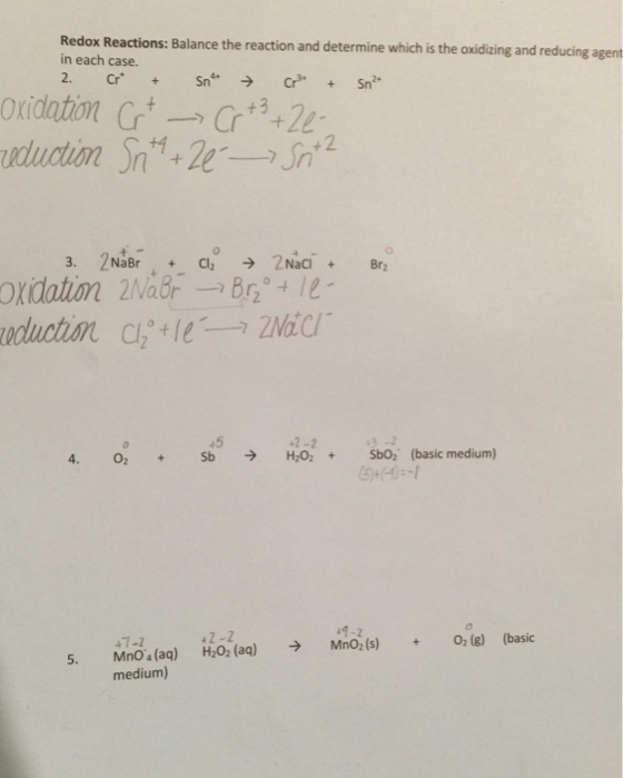 Balance the reaction and determine which is the ox