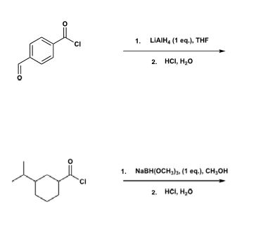 1. LAIHA (1 eq.), THF 2. HCI, H,0 1. NaBH(OCH), (1 eq.), CH, OH 2. HCI, H,0