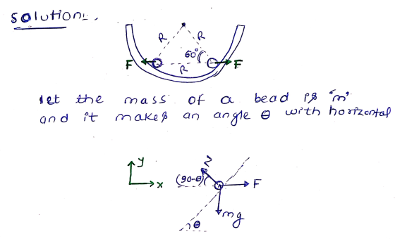 Solutions d e o let the mass of a bead P8 m. and it make$ an angle with horizontal Lyx (90- F I zát