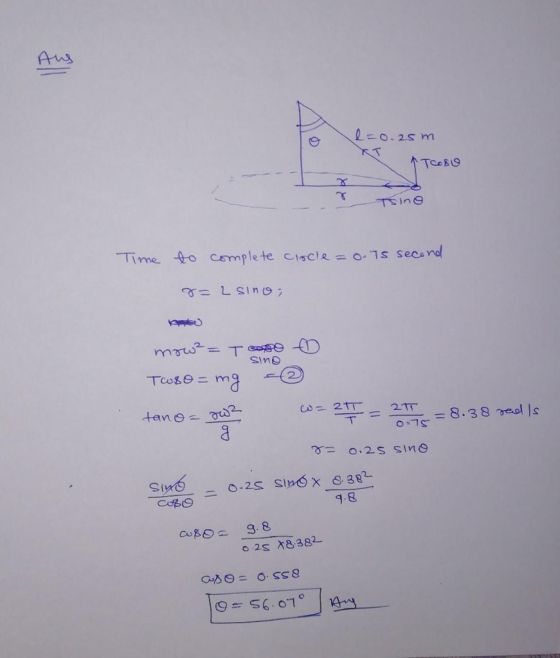Ans Time to complete cirCle=o-7s seco nd sino Si 25 18382