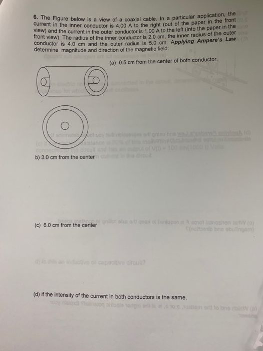 ure below is a view of a coaxial cable. In a particular application, the in the front 6. The Fig current in the inner conduct