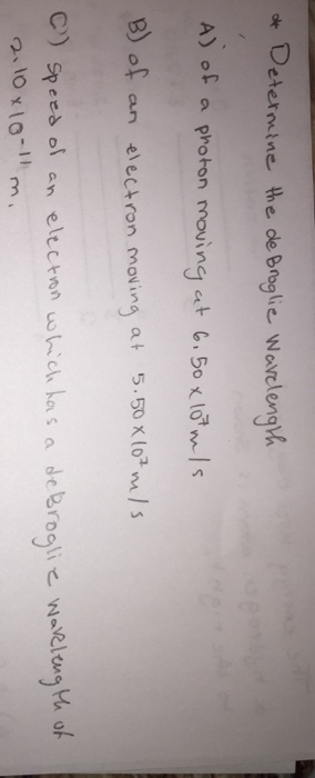 Determine the de Broglie wavelength of a photon m