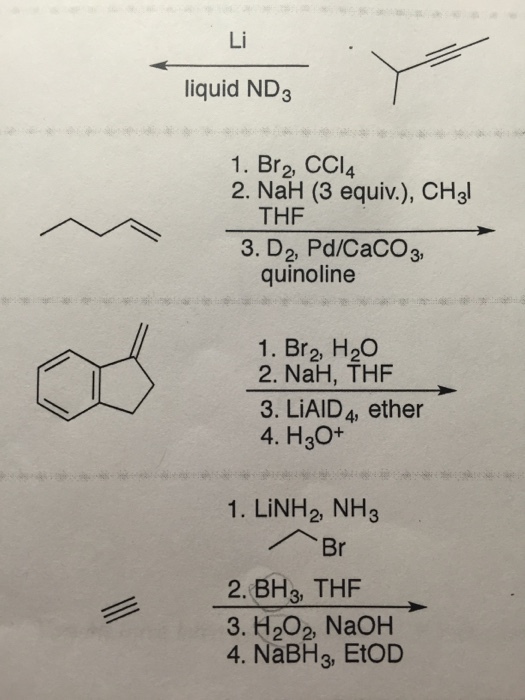 liquid ND3 1. Br2, CCl4 2. NaH (3 equiv.), CH3I TH