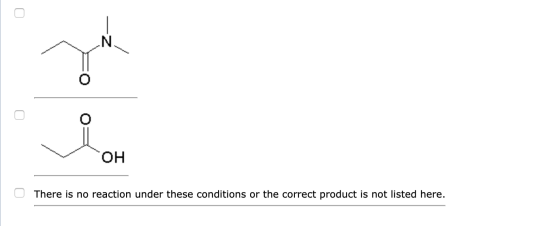 OH There is no reaction under these conditions or the correct product is not listed here.
