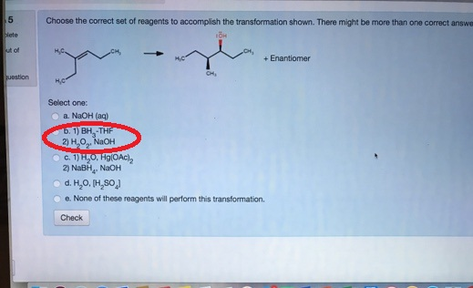 Choose the correct set of reagents to accomplish the transformation shown. There might be more than one correct answe OH t of