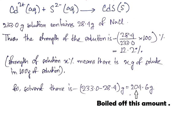or The Gution is Cd2+ (aq) + 52 (aq) lds ($) 933:0 g solution contains 28.49 of Nall. Thus the thongth of the reduction is-(2