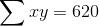 \sum xy = 620