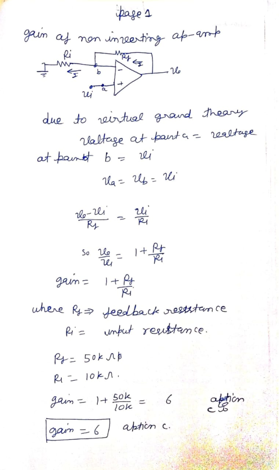 page 1 gain as non inseating ap-arob due to reirtual ground theary valtage at paint a = realtage at poundt b = zei Ua=26= Hi