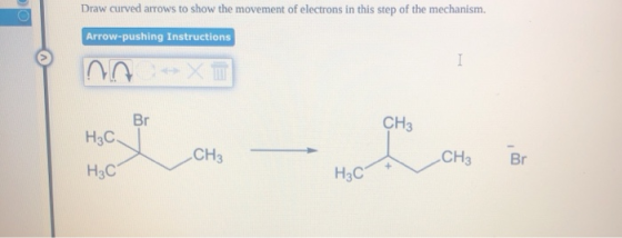 Draw curved arrows to show the movement of electrons in this step of the mechanism. Arrow-pushing Instructions nn - X CH2 не