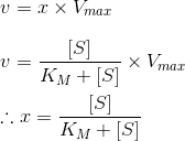 V = I x V mar - [S] KM + [] * Vmar :: 1 = KM+ (Si [S]