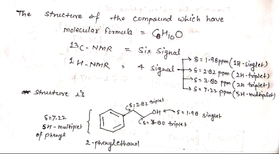 The structure of the compound which have molecular formula - CHOO 13C-NMR = Six Signalisa &=1.98 ppm ( 14 - Singlet) 1H-NMR 4