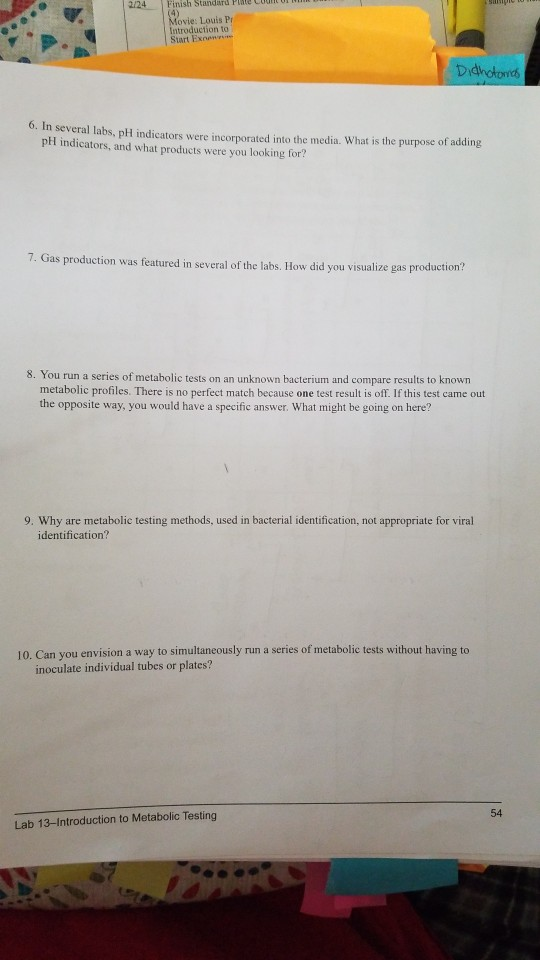 2/24 Finish Standard Poule Cut U Movie: Louis P Introduction to Start Ex Dichotomas in several labs, pH indicators were incor