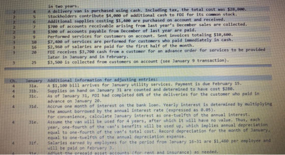 6 WWW.NNNNN 8 9 10 16 20 in two years. A delivery van is purchased using cash. Including tax, the total cost was $28,800. Sto