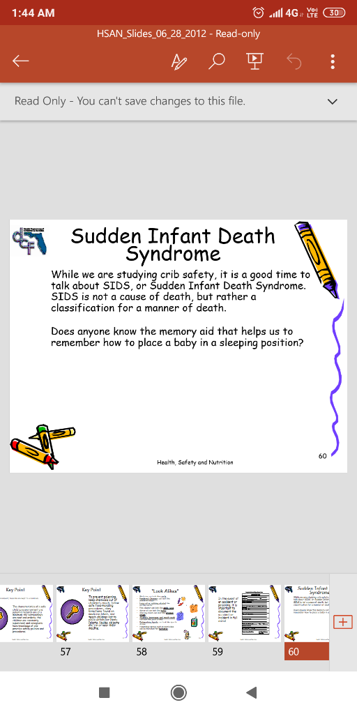 1:44 AM HSAN_Slides_06_28_2012 - Read-only Read Only - You cant save changes to this file Sudden Infant Death Syndrome While