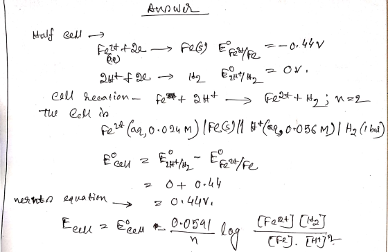 Answer Half Red Felt fode - Pelay efektyre =-0.440 264f2e → H2 E H ZON. call recation - feat 24* > Feat & Hy; N=2 The Cell in