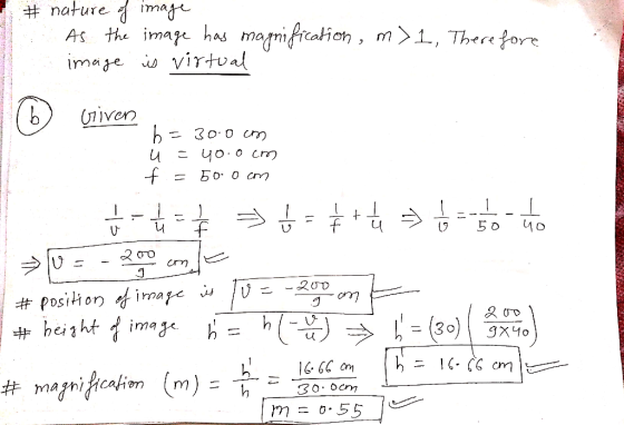 #natureimag As the image has manifrcation, m >1, There fore maje virtval iven - 30 0 CM yo o cm и 5 0 २ 0 cm 200 #Posiionimay